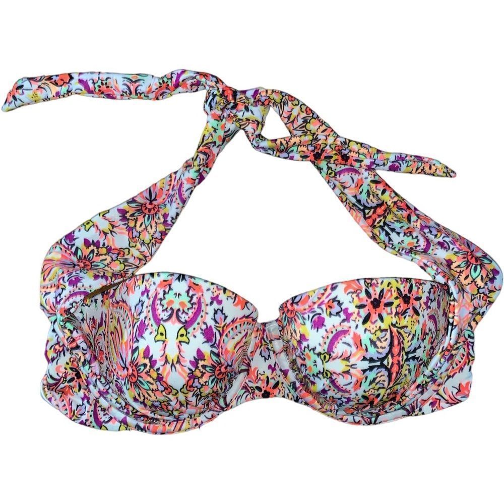 Victoria’s Secret bikini top. Size 36B. Colorful flower print. Used & good cond.